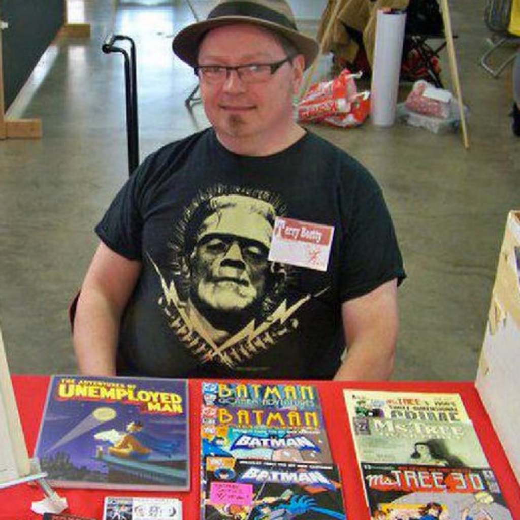 Terry Beatty en una convencion de comics